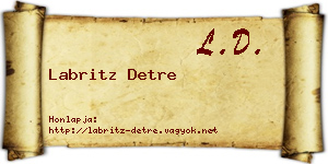 Labritz Detre névjegykártya